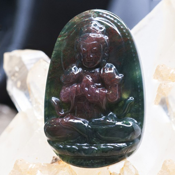 Mặt Dây Chuyền Như Lai Đại Nhật Chalcedony - Phật Bản Mệnh VIETGEMSTONES Cho Người Tuổi Mùi, Thân