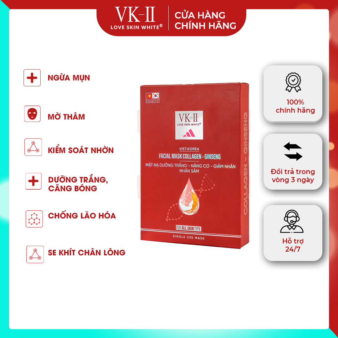 Mặt Nạ Dưỡng Trắng - Nâng Cơ - Giảm Nhăn Nhân Sâm VK II