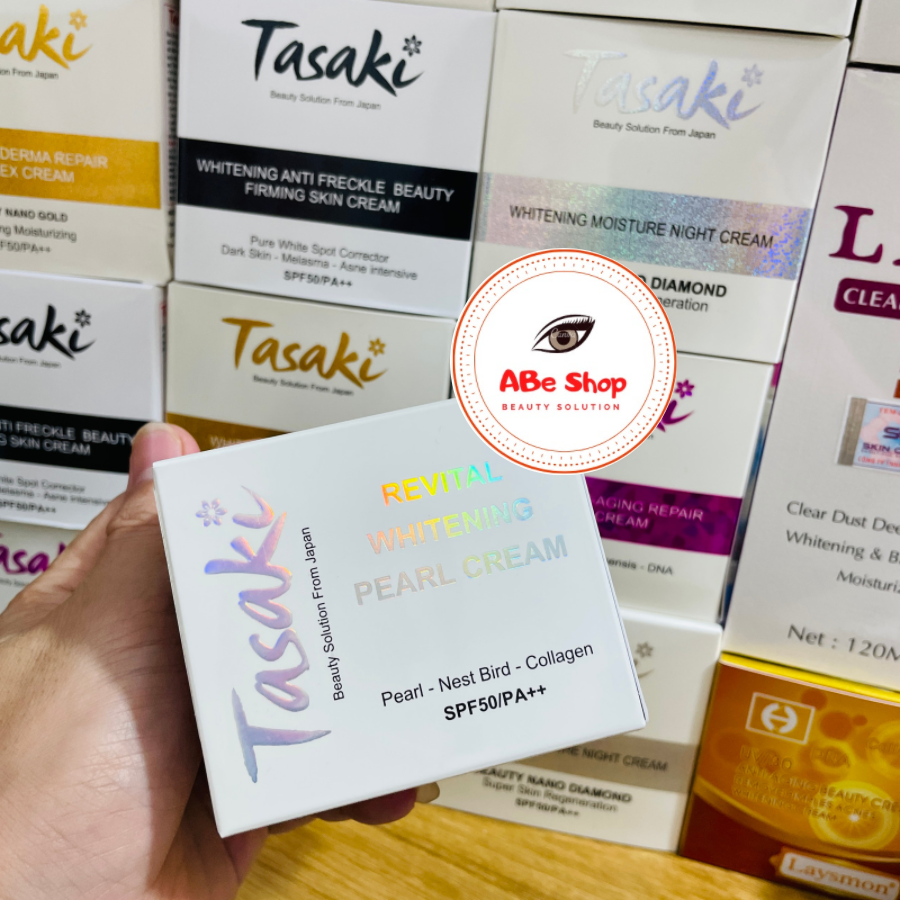 KEM TASAKI NGỌC TRAI - COLLAGEN - YẾN - REVITAL WHITENING PEARL CREAM 20G