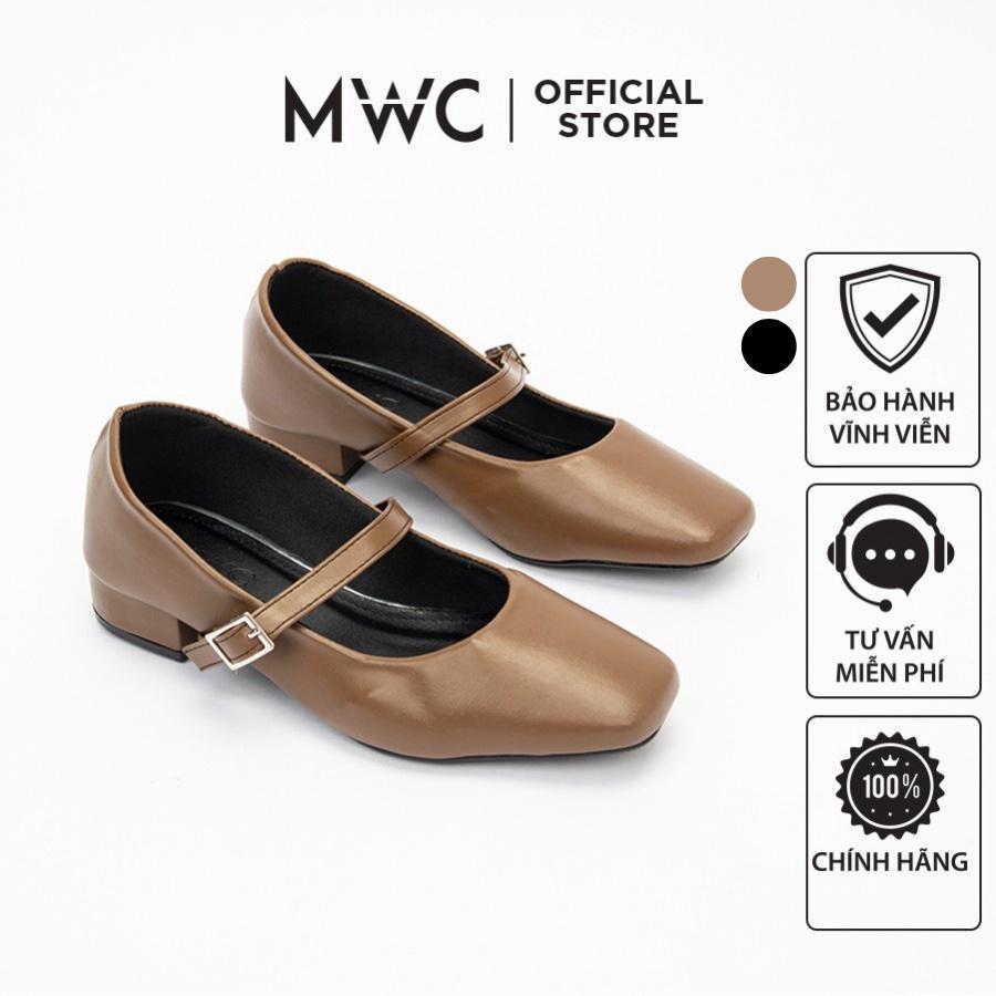 Giày MWC 2267 - Giày Búp Bê Da Mũi Tròn Đế 2cm Dáng Basic Thanh Lịch