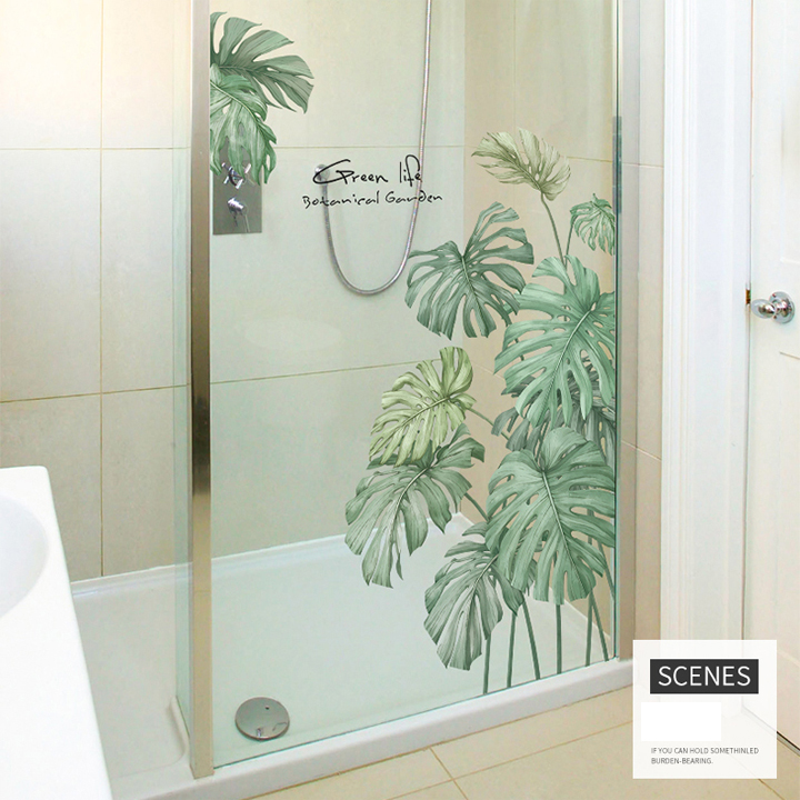 Decal trang trí chất liệu PVC loại 1 dày dặn, sắc nét, trang trí phòng khách, quán cafe- Tán lá xanh- mã sp QR9146