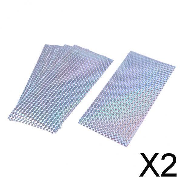 2x5 Pcs Bright Fishing Lure Tape Sticker Holographic Adhesive Film DIY Silver