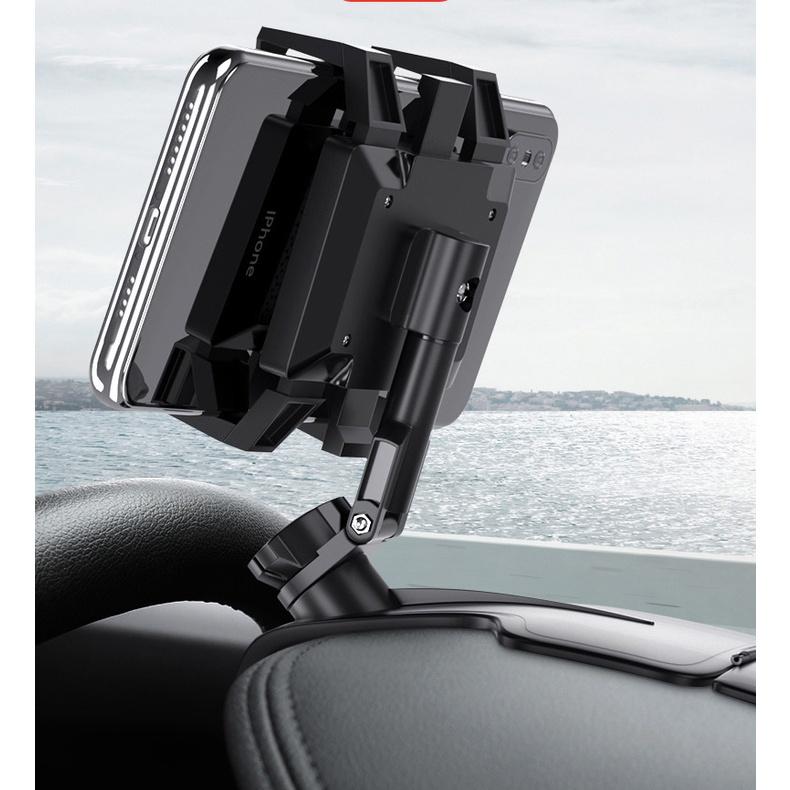 Giá đỡ kẹp điện thoại vô lăng để trên xe hơi ô tô xoay 360 độ chống rung treo đa điểm gương chiếu hậu