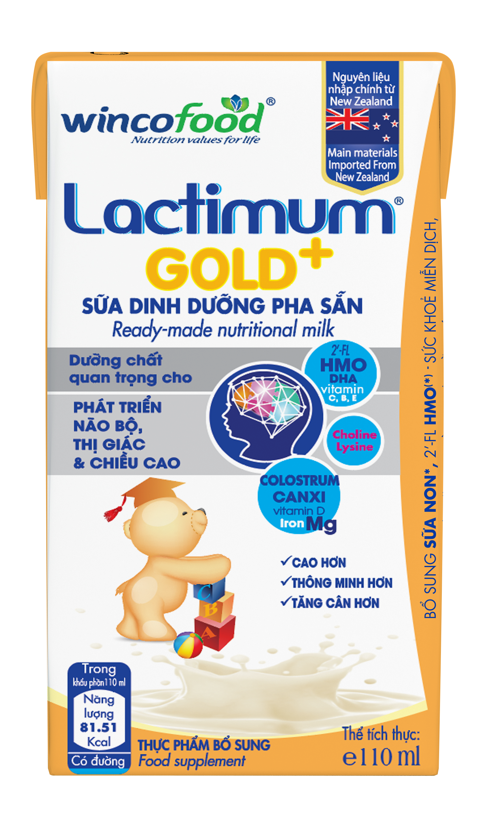 Wincofood Lactimun Gold+ sữa dinh dưỡng pha sẵn thùng 48 hộp (110ml/hộp)