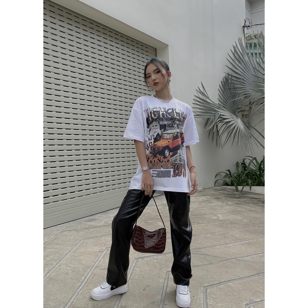 Áo Thun LA DALAT Tay Lỡ Unisex Nam/Nữ Đen/Trắng Cổ Tròn - HIGHCLUB