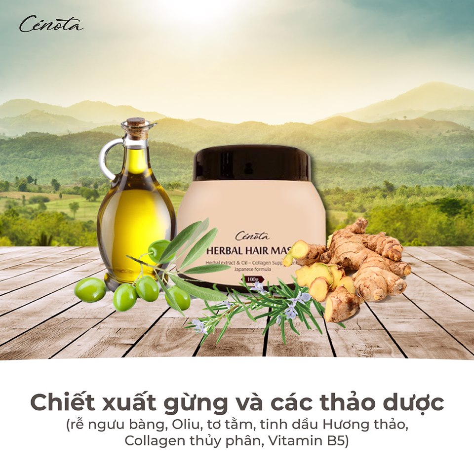 Ủ tóc thảo dược gừng Nhật Cenota Herbal Hair Mask