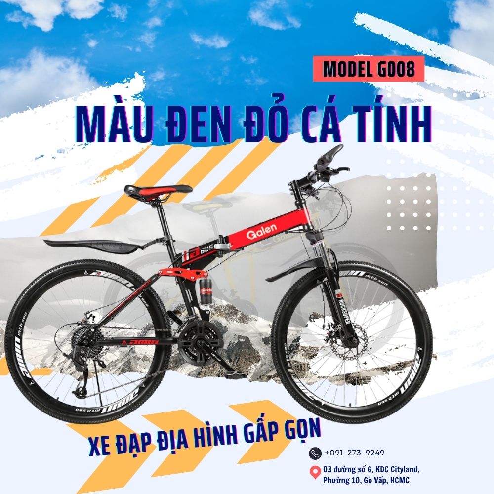 Xe Đạp Thể Thao Địa Hình Gấp Gọn Ngoài Trời Khung Nhôm 27 Tốc Độ Vành 26 Inch