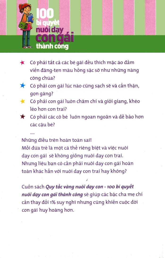 Sách 100 Bí Quyết Nuôi Dạy Con Gái Thành Công - Hàng Chính Hãng