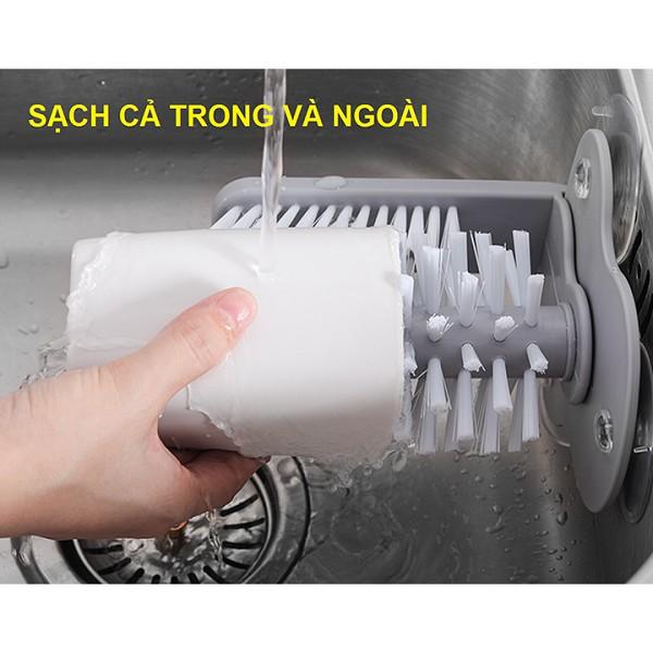 Dụng cụ rửa ly thông minh - Cọ rửa ly dán tường - rửa ly cả trong và ngoài