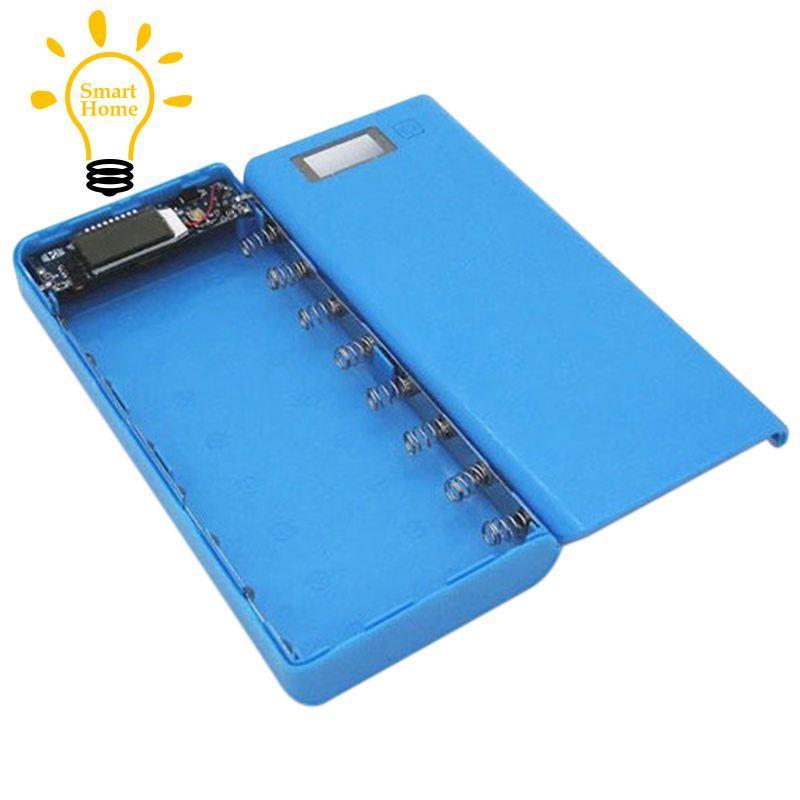 Hộp Pin Dự Phòng Tự Làm 8x18650 Hai Cổng USB Màn Hình LCD 18650