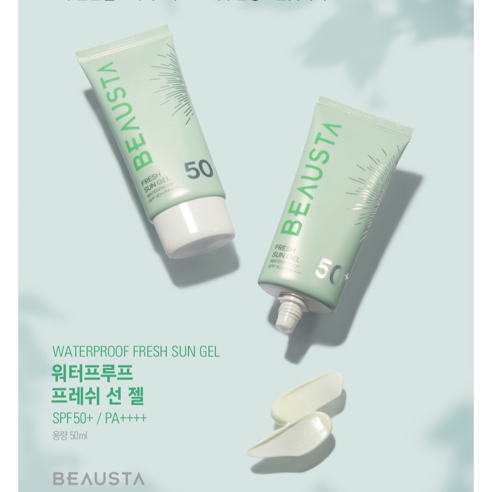 Kem Chống Nắng Cho Da Nhạy Cảm Dạng Gel BEAUSTA Waterproof Fresh Sun Gel SPF 50+/PA++++ Tuýp 50g