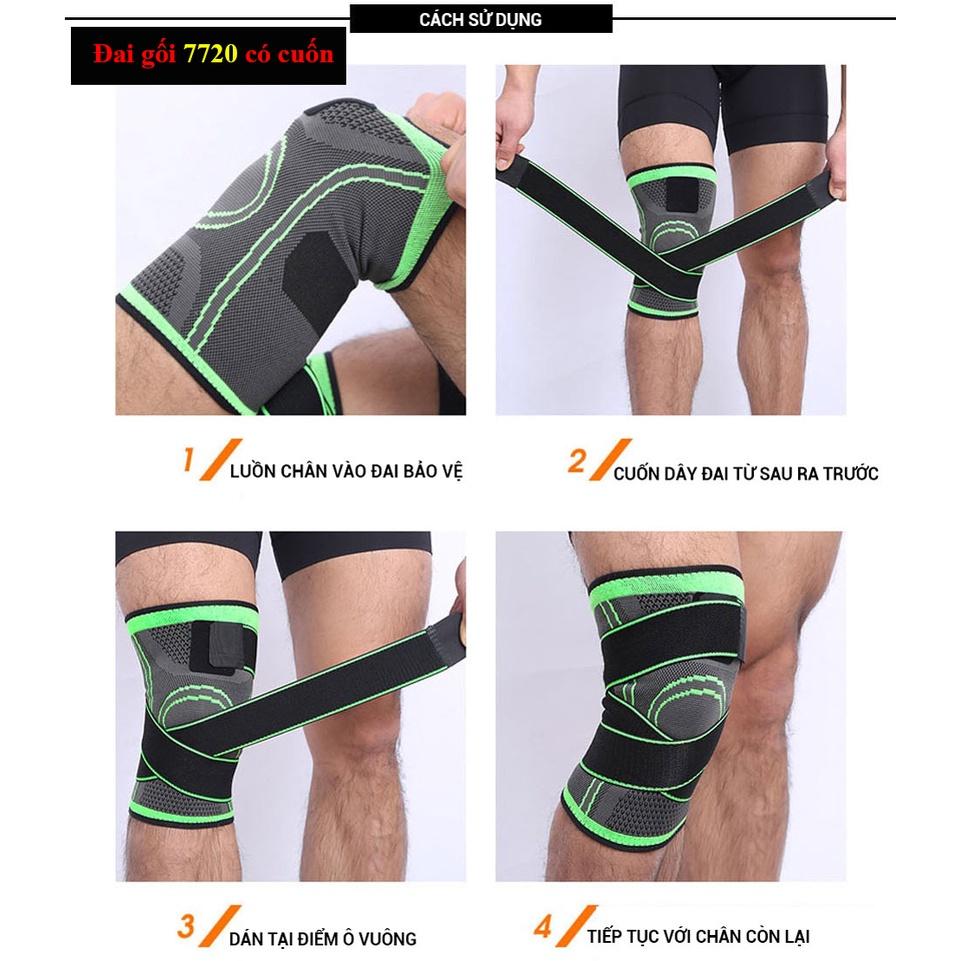 Băng gối bảo vệ gối, băng đầu gối thủ môn, bó gối tập gym dày dặn co giãn 4 chiều