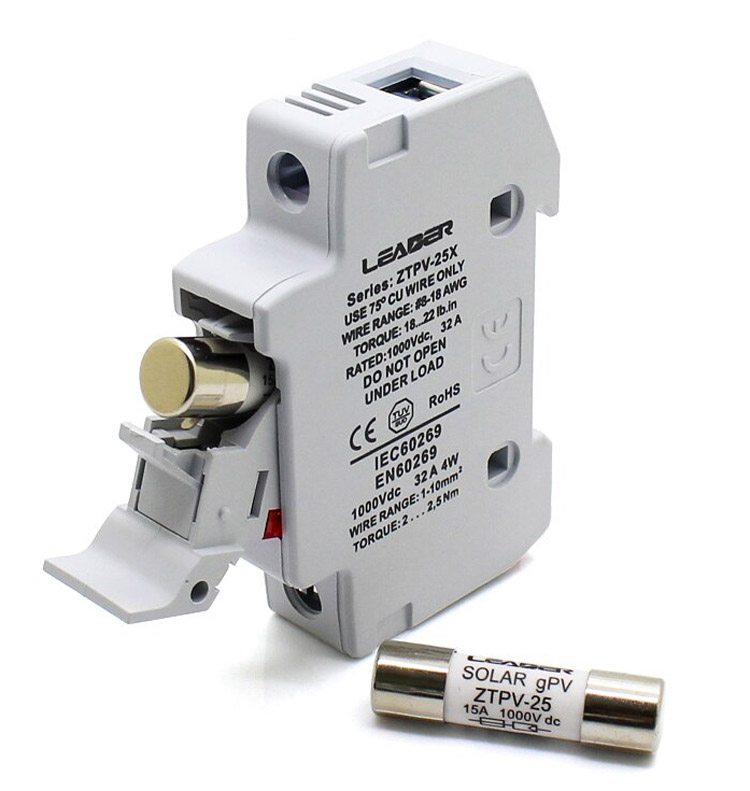 Bộ cầu chì có ruột DC 1000V 30A chuyên dụng cho điện mặt trời