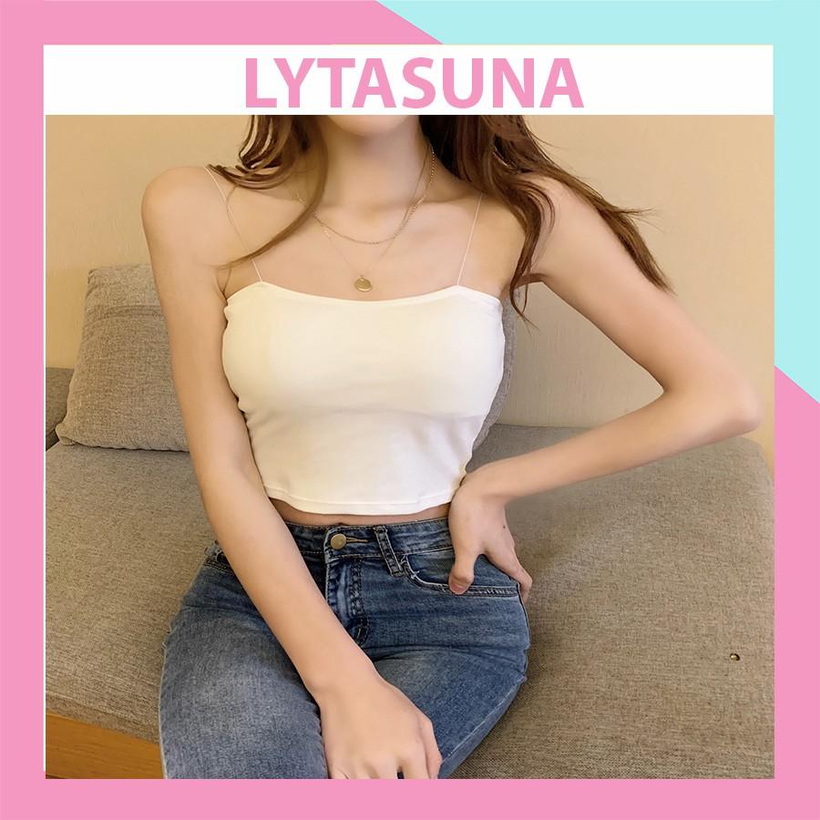 Áo 2 Dây Croptop Hàng Cao Cấp ,Chất Cotton Mịn, Đệm Nâng Đỡ Ngực Bao Đẹp VIP01