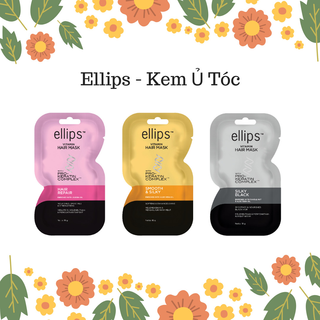 [HỘP 12 GÓI] Kem ủ tóc giúp phục hồi tóc hư tổn Ellips Vitamin Hair Mask Pro Keratin Complex - Hair Repair 20g