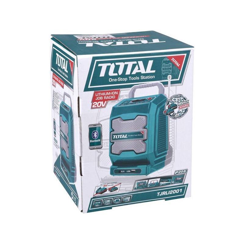 RADIO CÔNG TRƯỜNG PIN 20V TOTAL TJRLI2001 - HÀNG CHÍNH HÃNG
