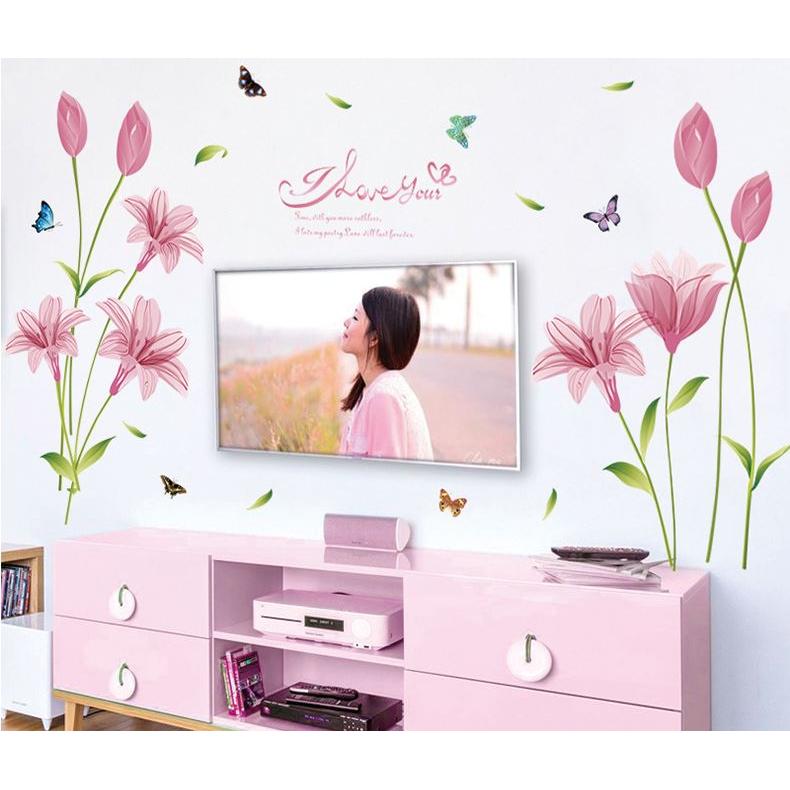 Decal Hoa lily hồng SK9122C