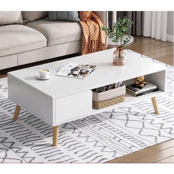 Bàn Trà Sofa Phong Cách Bắc Âu 80x42cm - Bàn gỗ có ngăn kéo decor phòng khách căn hộ sao cấp