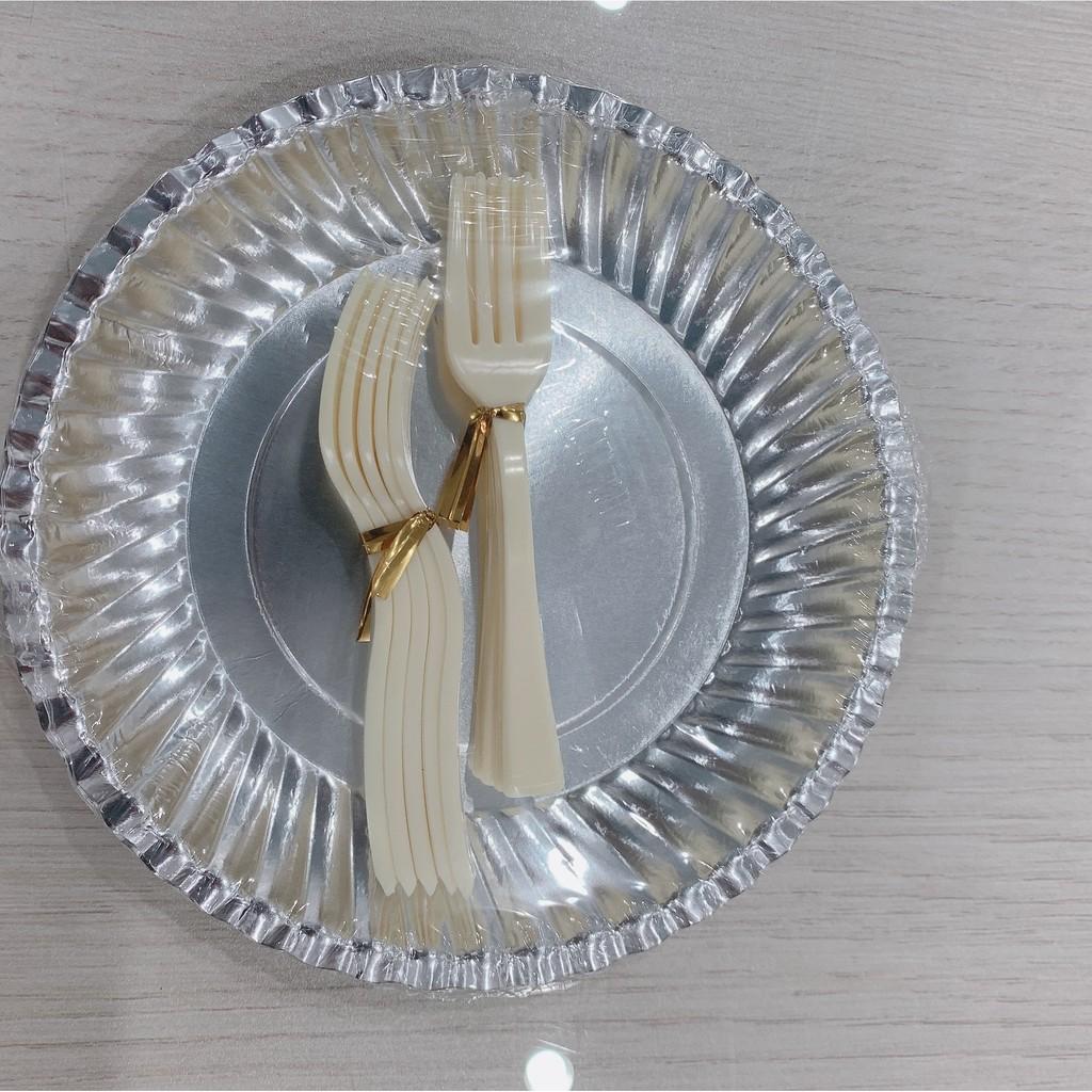 Combo 5 xấp dĩa giấy bạc PET đựng thực phẩm 16cm