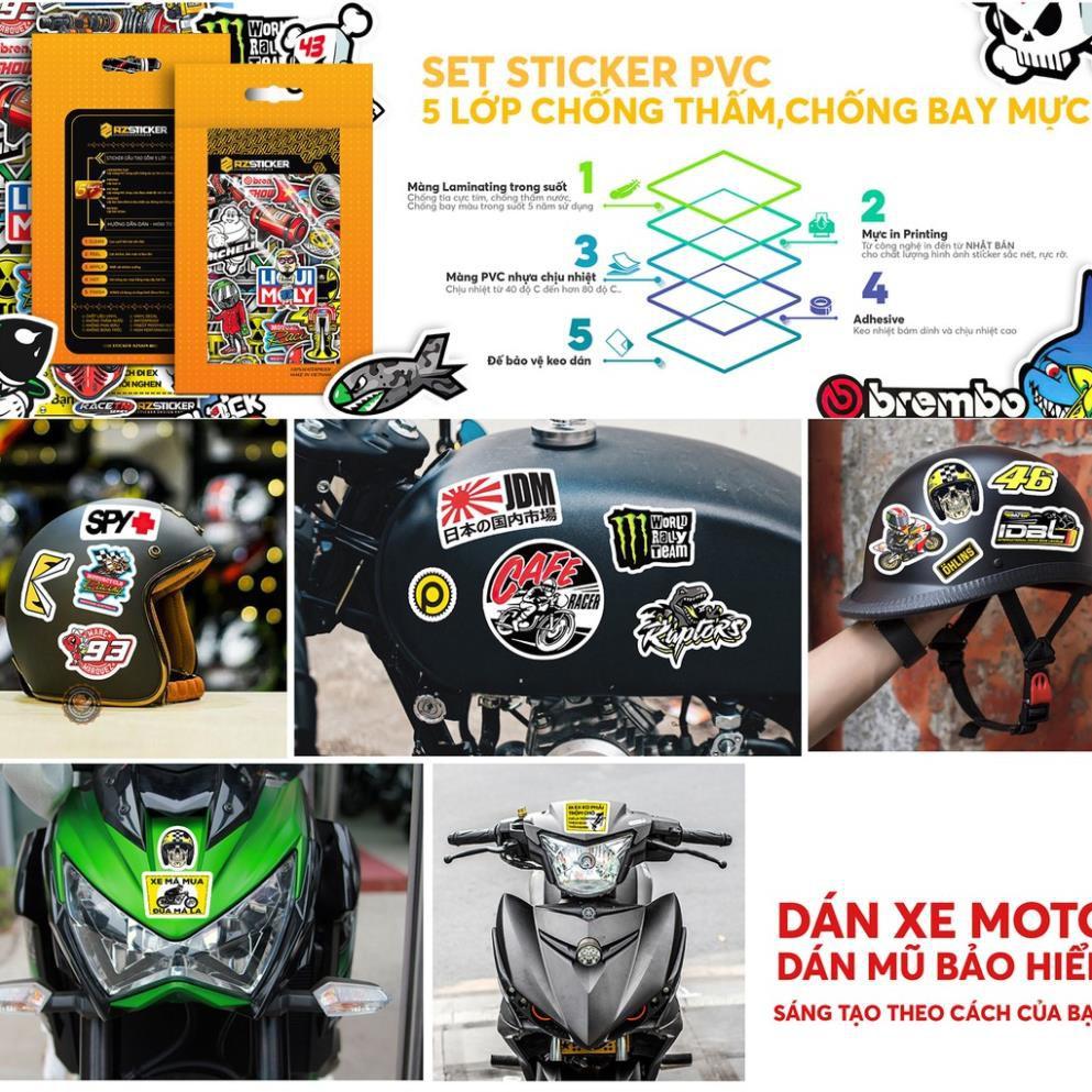 Sticker Black & White | Chất Liệu PVC 5 Lớp Chống Nước, Chống Bay Màu | Trang Trí Đồ Dùng Cá Nhân