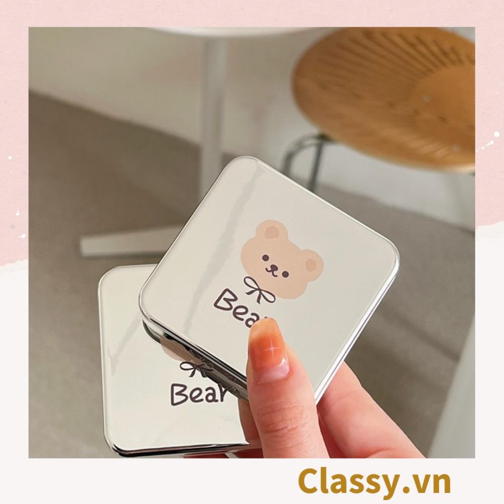 Hộp đựng kính áp tròng Classy hình con gấu, 1 khay đựng lens, có gương soi PK1298