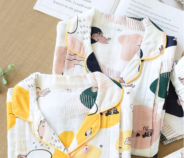 Bộ đồ bầu, sau sinh cho con bú, Pijama thô đũi cực mát PIG 2 MÀU