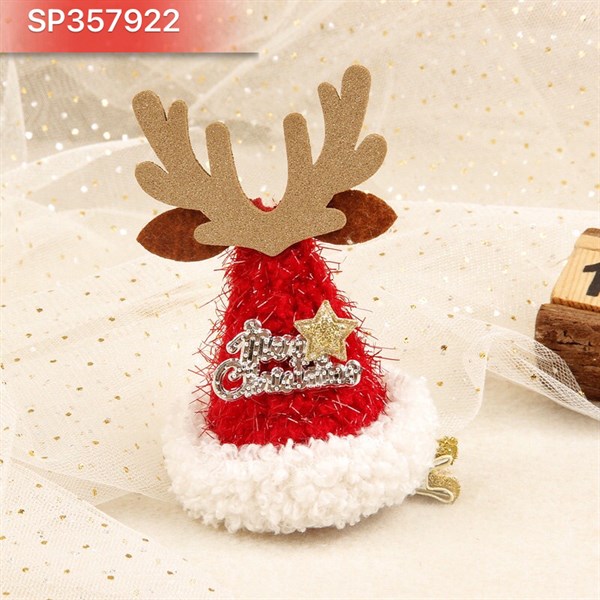 Kẹp tóc Noel hình nón nhung QT
