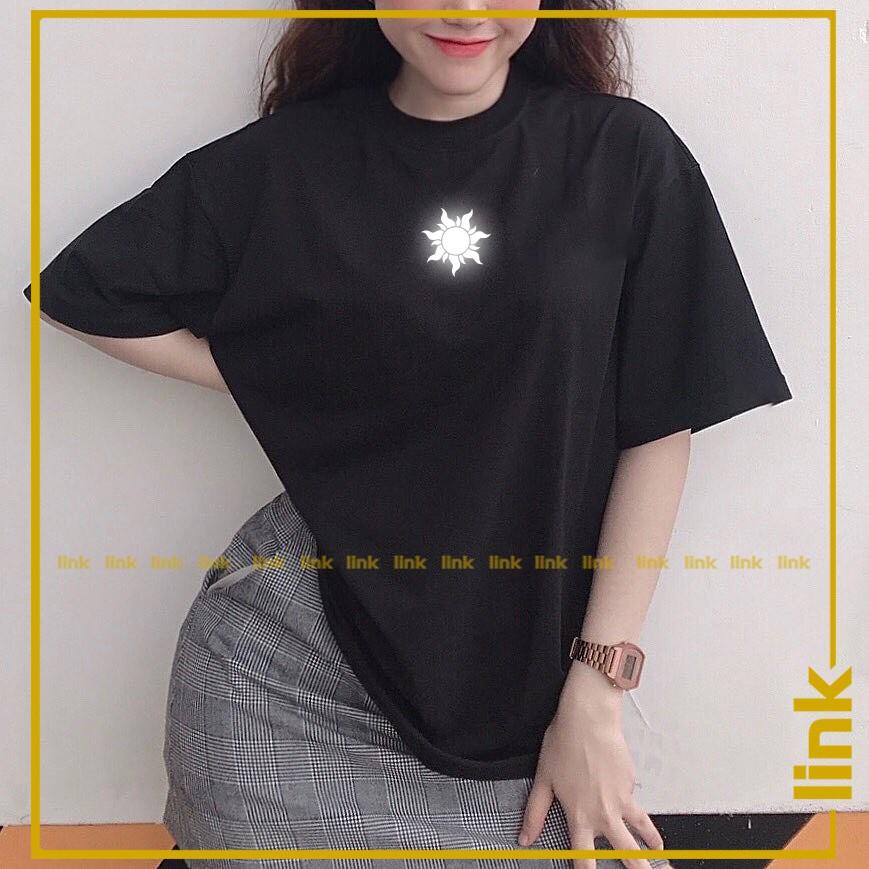 Áo thun dáng rộng phản quang MẶT TRỜI tay lỡ Unisex