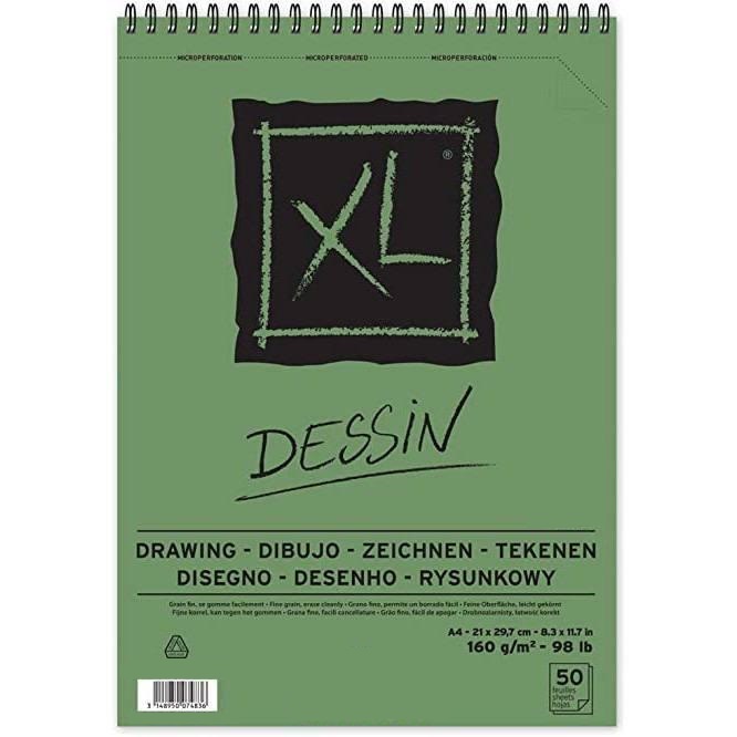 Giấy vẽ dành cho vẽ màu chì Canson XL Dessin 8k, 40 tờ, 160gsm