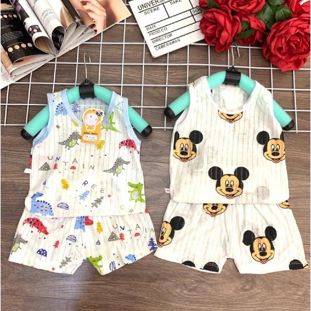 Set 5 bộ sát nách cotton giấy siêu mát, siêu mỏng cho bé nhiều mẫu cực yêu