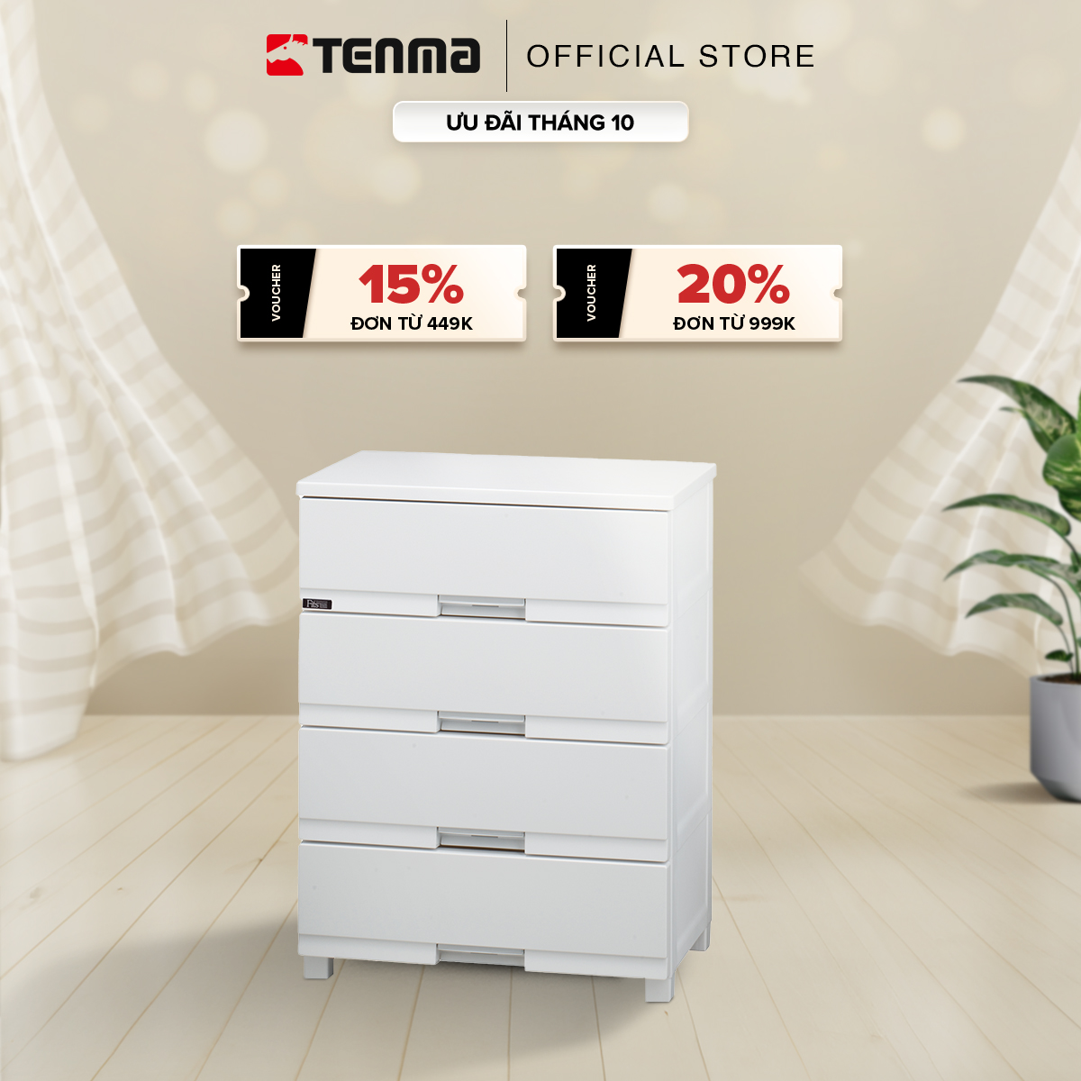Tủ Nhựa Ngăn Kéo Đa Năng 4 Ngăn TENMA, Fits Plus Premium FP6504