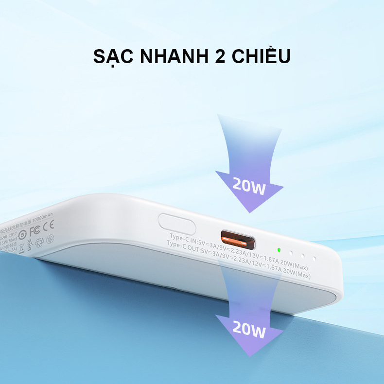 Hình ảnh Pin sạc dự phòng không dây kèm cáp 10000mAh 22.5W Remax RPP-580 hút từ tính rất chắc chắn - Hàng Chính Hãng Remax Bảo Hành 12 Tháng