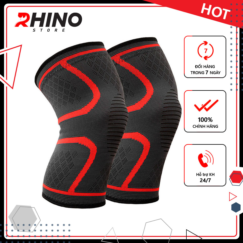 Băng bảo vệ đầu gối Rhino P7718 (1 Đôi) Bó gối thể thao Đai bảo vệ khớp gối - Hàng chính hãng dành cho cả nam và nữ