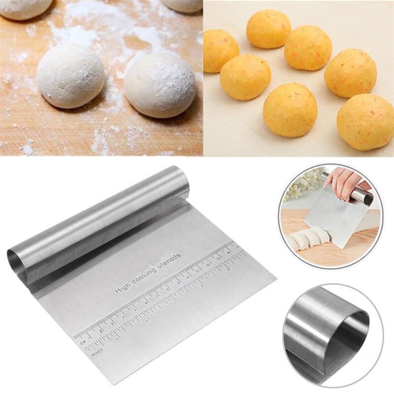 Stainless Steel Cake Scraper Pastry Cutters Baking Cake Cooking Dough Scraper Fondant Spatulas Edge DIY Baking Decorating Tools