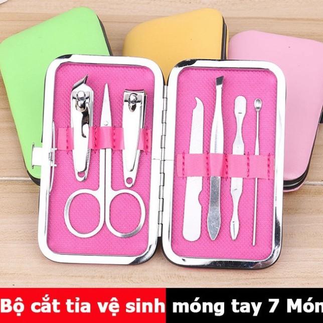 (ĐƯỢC CHỌN MÀU) Bộ Bấm Móng Tay Chân 7 Món bấm móng tay kéo cắt lông mũi 5 màu