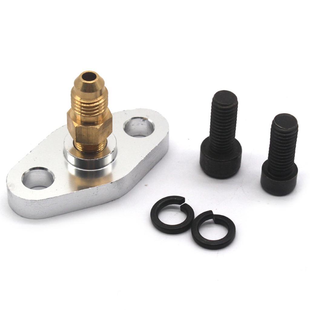 4AN AN4 Oil Drain Feed Inlet Flange Gasket Bolts Kit Adapter T3 T4