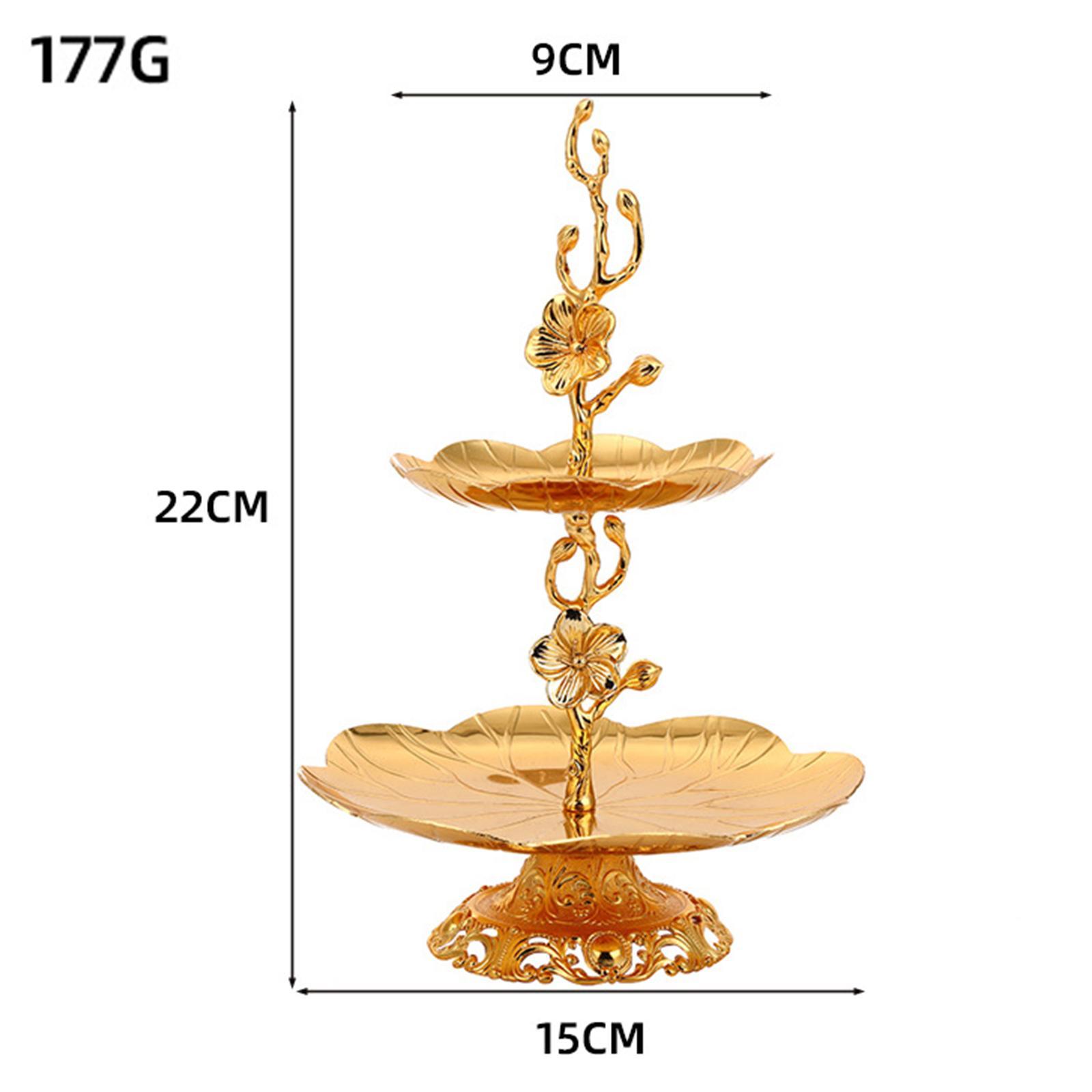 2 Tier Gold Cupcake Stand Figurine Dessert Stand for Wedding Christmas