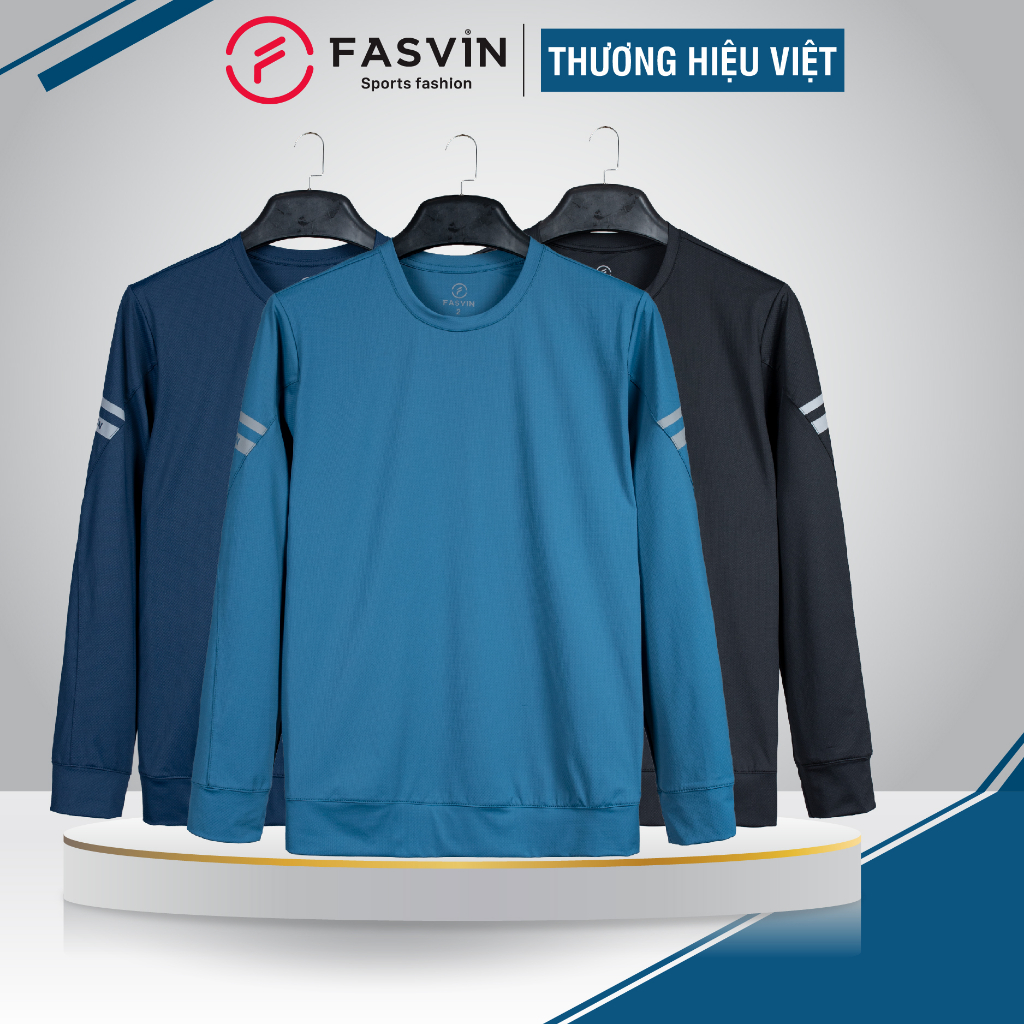 Áo thun dài tay nam Fasvin AD23598.HN chất vải Nylon cao cấp mềm mại co giãn hàng đẹp chính hãng