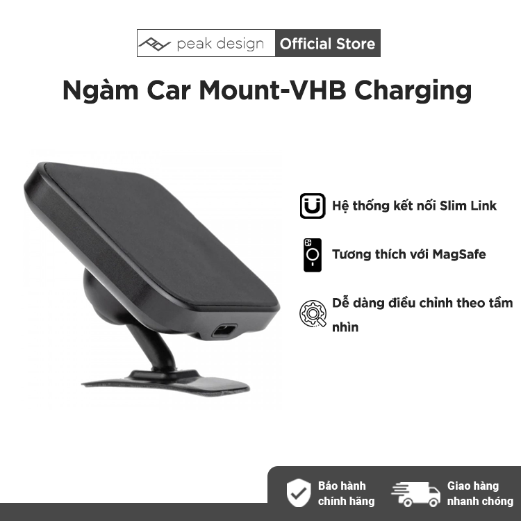 Ngàm Peak Design Car Mount Charging - Hàng Chính Hãng