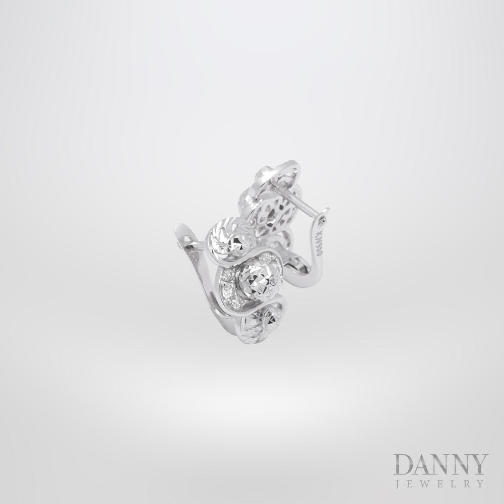 Bông Tai Nữ Bạc 925 Danny Jewelry Xi Bạch Kim Đính Đá CZ NI4GZ013