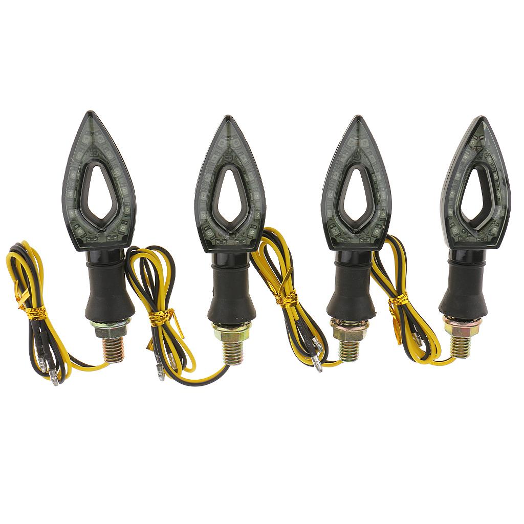4pcs Universal Motorcycle 12 LED Blinker  Indicators Amber Light