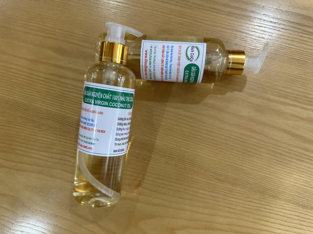 DẦU DỪA 100% NGUYÊN CHẤT BẾN TRE - NẤU THỦ CÔNG – RICH COCO - EXTRA VIRGIN COCONUT OIL - CHAI 300ml