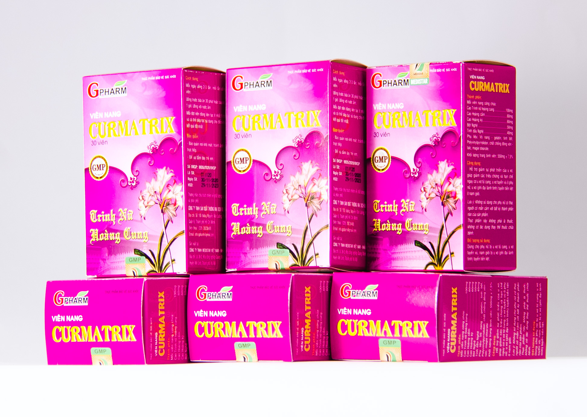 Thực phẩm bảo vệ sức khỏe Viên uống CURMATRIX Hỗ trợ giảm sự phát triển của u xơ, giúp giảm các triệu chứng hạn chế nguy cơ u xơ tử cung