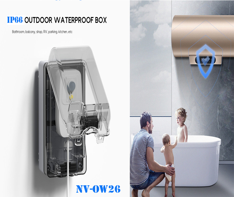 Ổ cắm điện ngoài trời chống nước IP66 Novalink NV-OW26 nhập khẩu chính hãng | Chuẩn IP66, 1 ổ cắm 3 chấu 16A