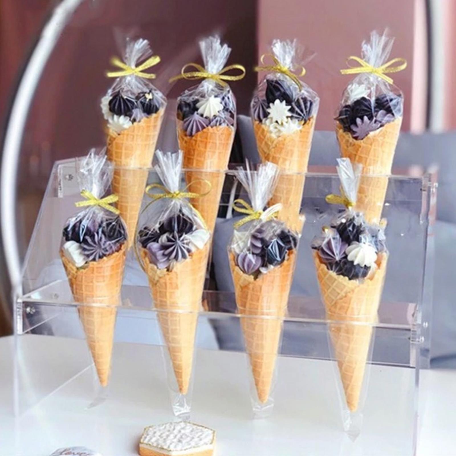 Transparent Cone Treat Bags Candy Gift Bag for Birthday Parties Thanksgiving