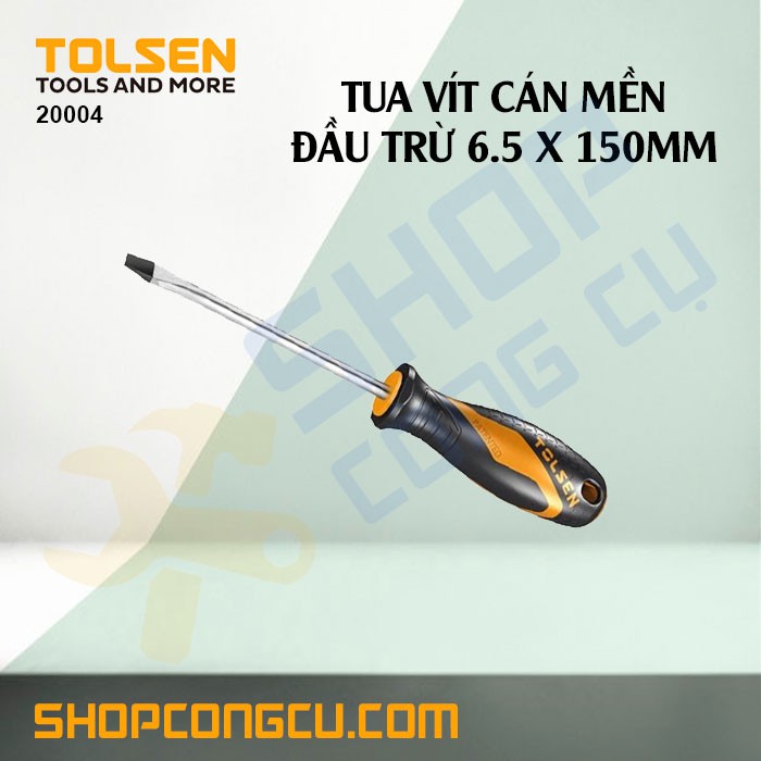 Tua vít cán mềm 6.5x150mm (-) Tolsen 20004