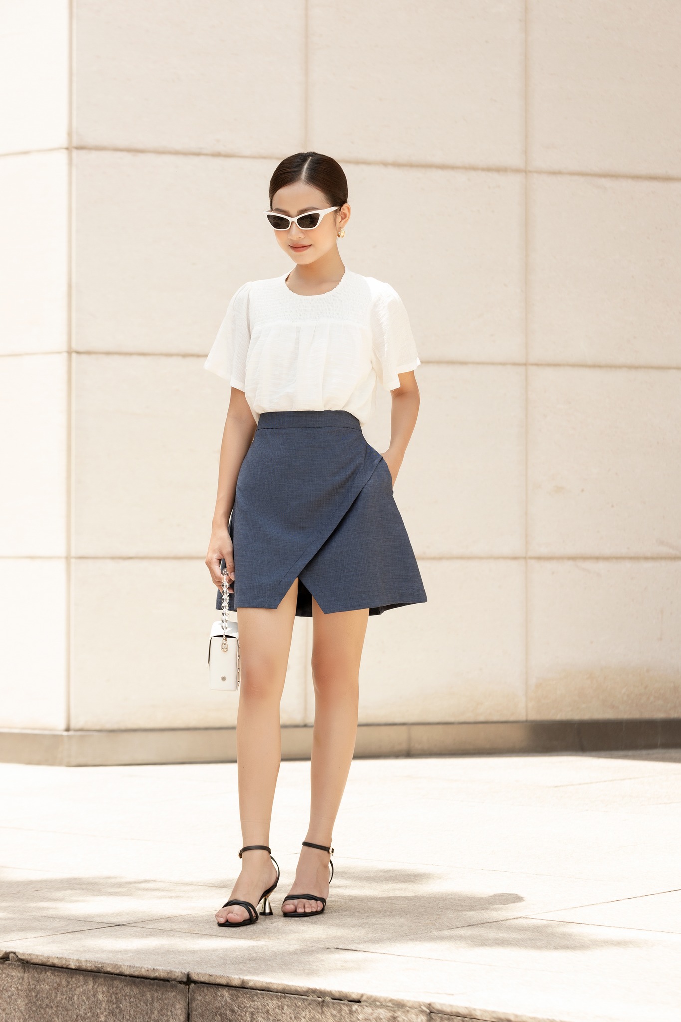 OLV - Chân váy Navy Slit Hem Skirt