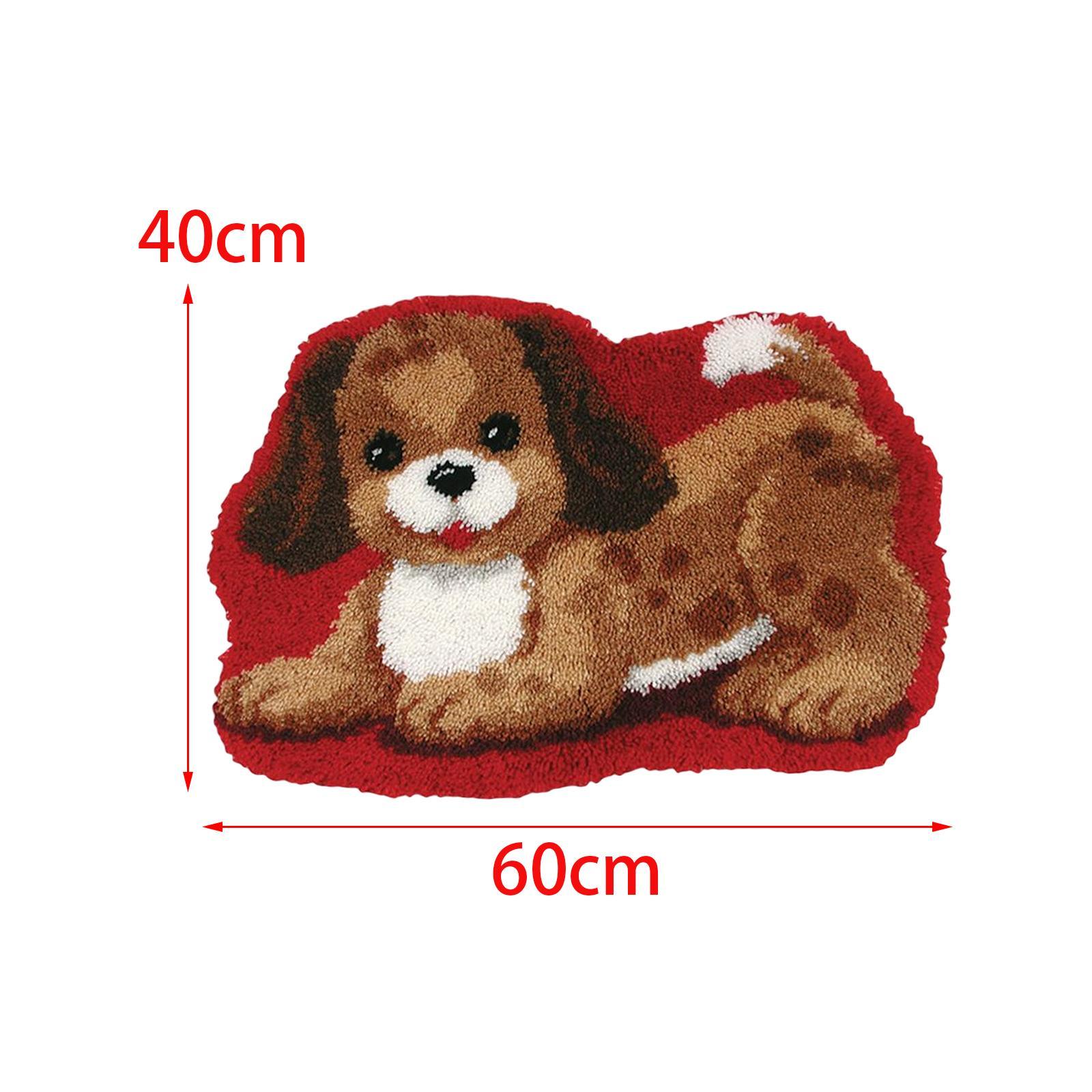 Carpet Latch Hooking Kits Cute Dog Animal Pattern for Adults