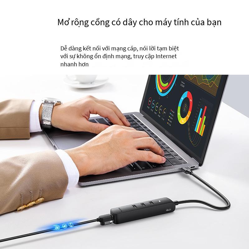 Phong cách mới nhất màu xanh lá cây liên kết usb đến cổng mạng bộ chuyển đổi cáp mạng chia dòng mở rộng có dây ổ cắm chuyển Ethernet card mạng bên ngoài rj45