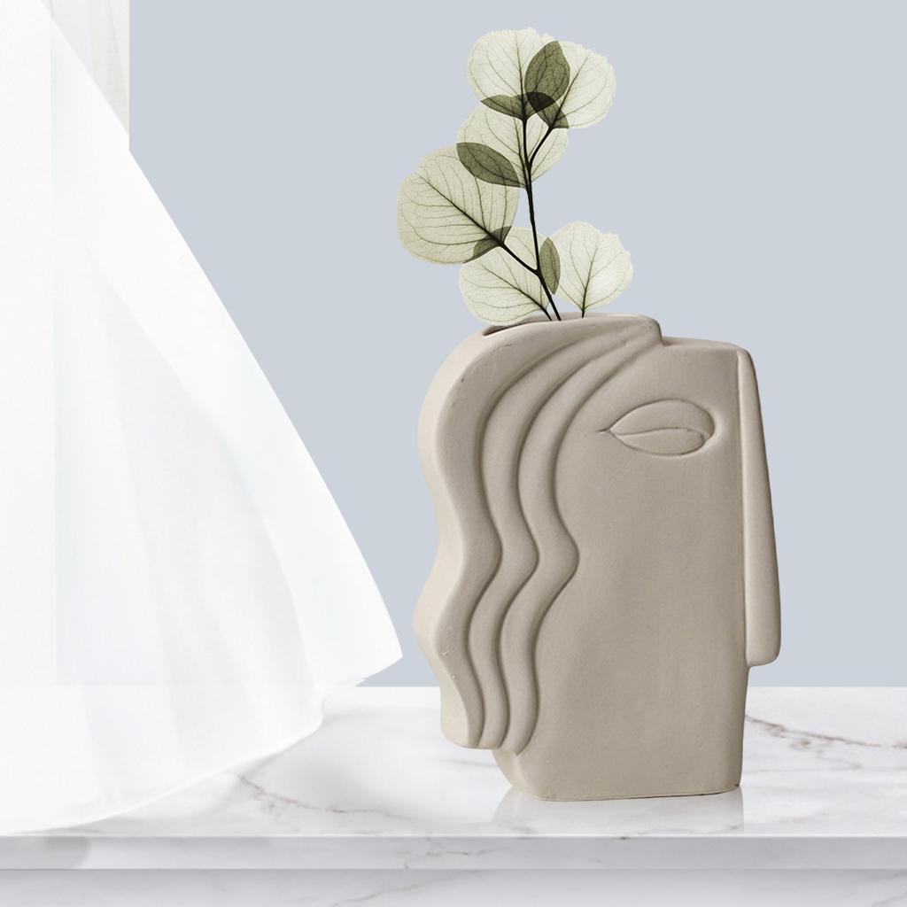 2Pcs Creative Ceramic Flower Vase Desktop Floral Pot Furnishing Ornament